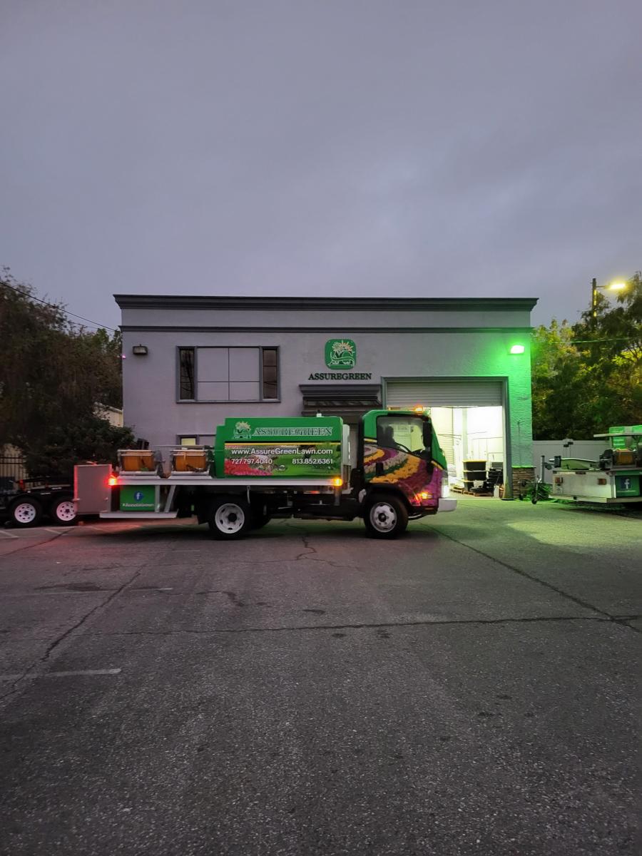 company truck at night